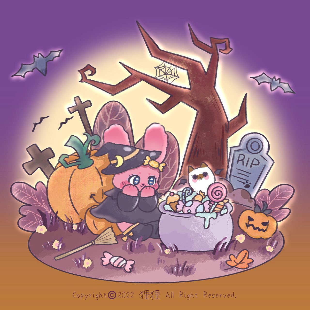 万圣节小场景丨女巫兔兔煮糖果