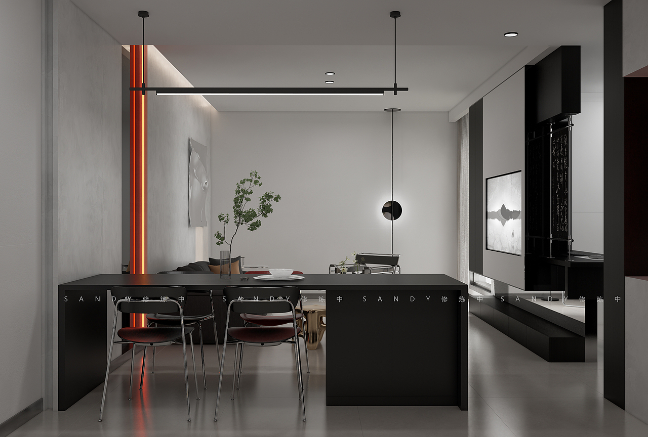 SketchUp 效果圖表現(xiàn) 極簡 現(xiàn)代風(fēng)格（圖ZMzU0MjQ3NjM2） - 建筑/空間 - 站酷設(shè)計(jì)師SANDY修煉中原創(chuàng)素材 - 站酷ZCOOL