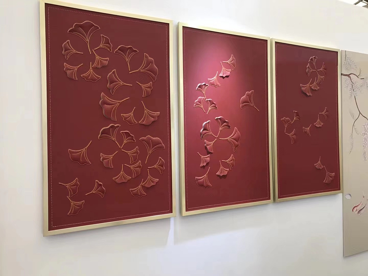 皮雕刺绣背景墙硬包软包立体装裱客厅沙发卧室背景墙