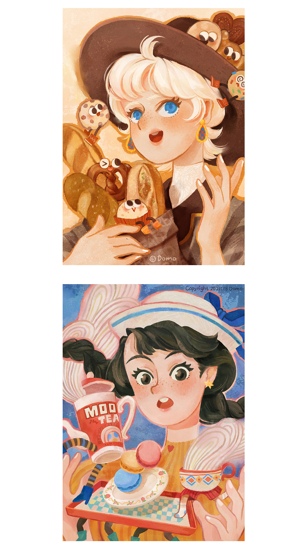 插画分享,自由时光里的治愈碎片