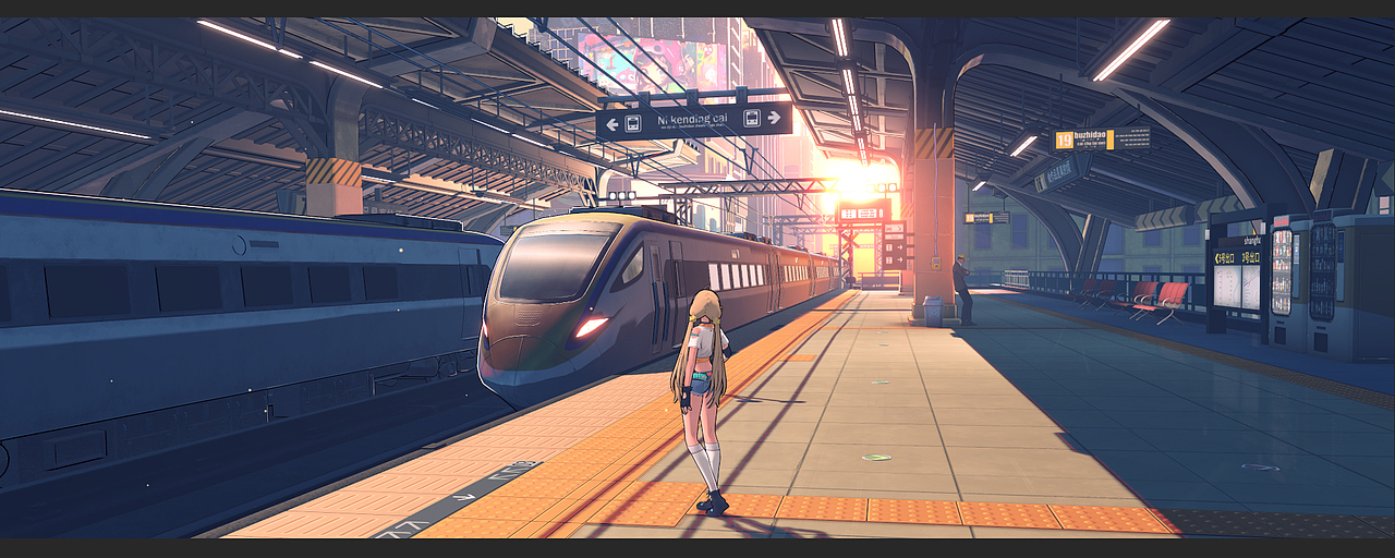 练习作品_地铁车站（图ZMzU1NDAxNjg0） - 场景 - 站酷设计师arasi123原创素材 - 站酷ZCOOL