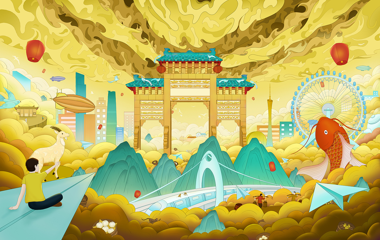 “印象广州”主题插画设计