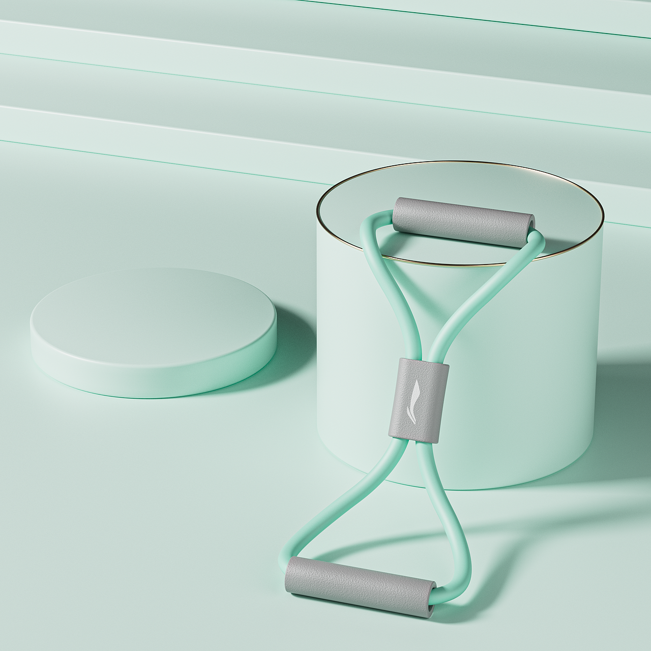 八字拉力器+脚蹬拉力器建模渲染