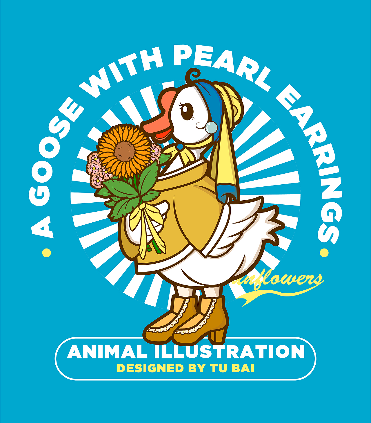 潮流插画 卡通呆头鹅