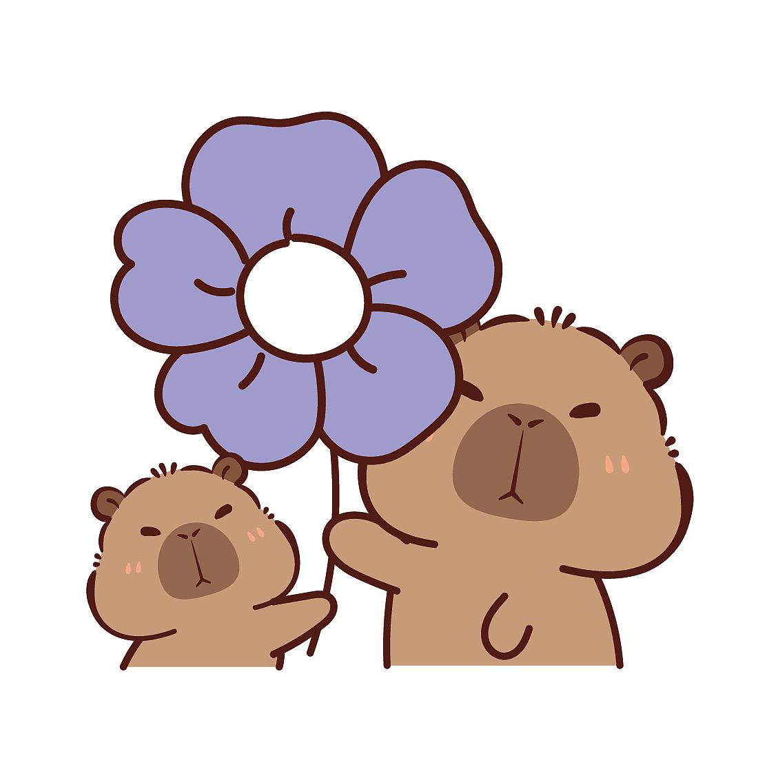 卡皮巴拉插画图片节日快乐母亲节快乐送你一朵小红花（图ZMzY5MTU5Mjk2） - 商业插画 - 站酷设计师阿茹生肖IP原创素材 - 站酷ZCOOL