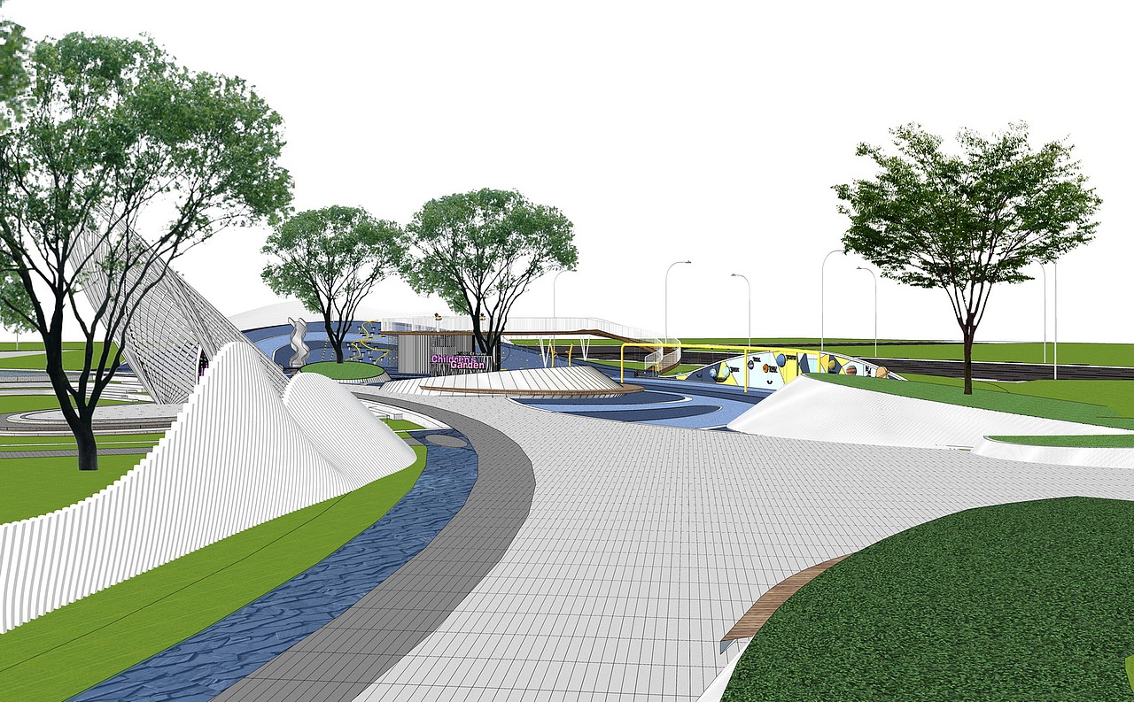 创智公园景观SU模型下载（图ZMzA1NTI4NjUy） - 景观设计 - 站酷设计师素模网原创素材 - 站酷ZCOOL