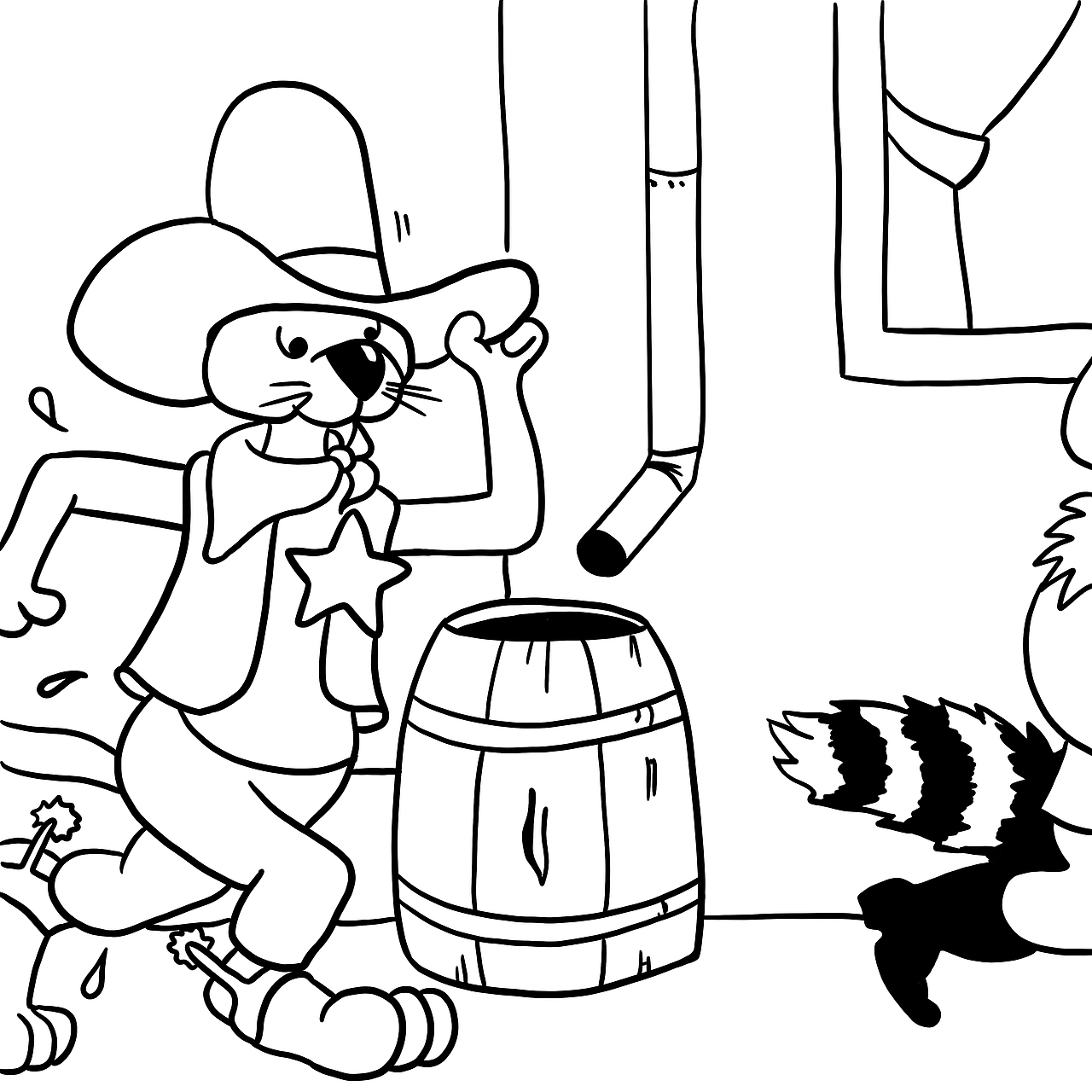 线描-Cop Cat（图ZMzAxNDkyMTEy） - 儿童插画 - 站酷设计师碗跑跑原创素材 - 站酷ZCOOL