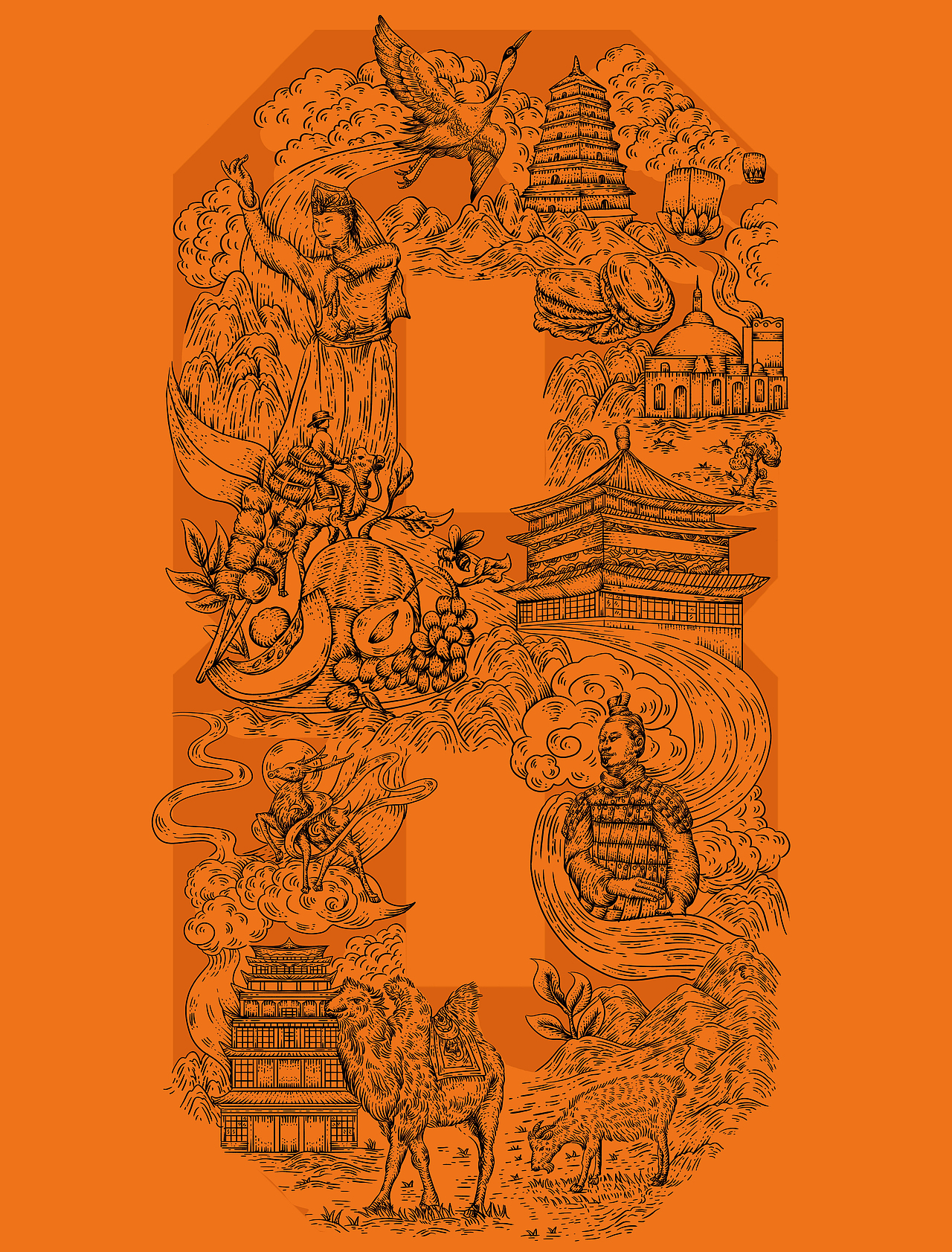 版画风格插画（图ZMzYzMzYzNzI4） - 商业插画 - 站酷设计师阿道插画原创素材 - 站酷ZCOOL