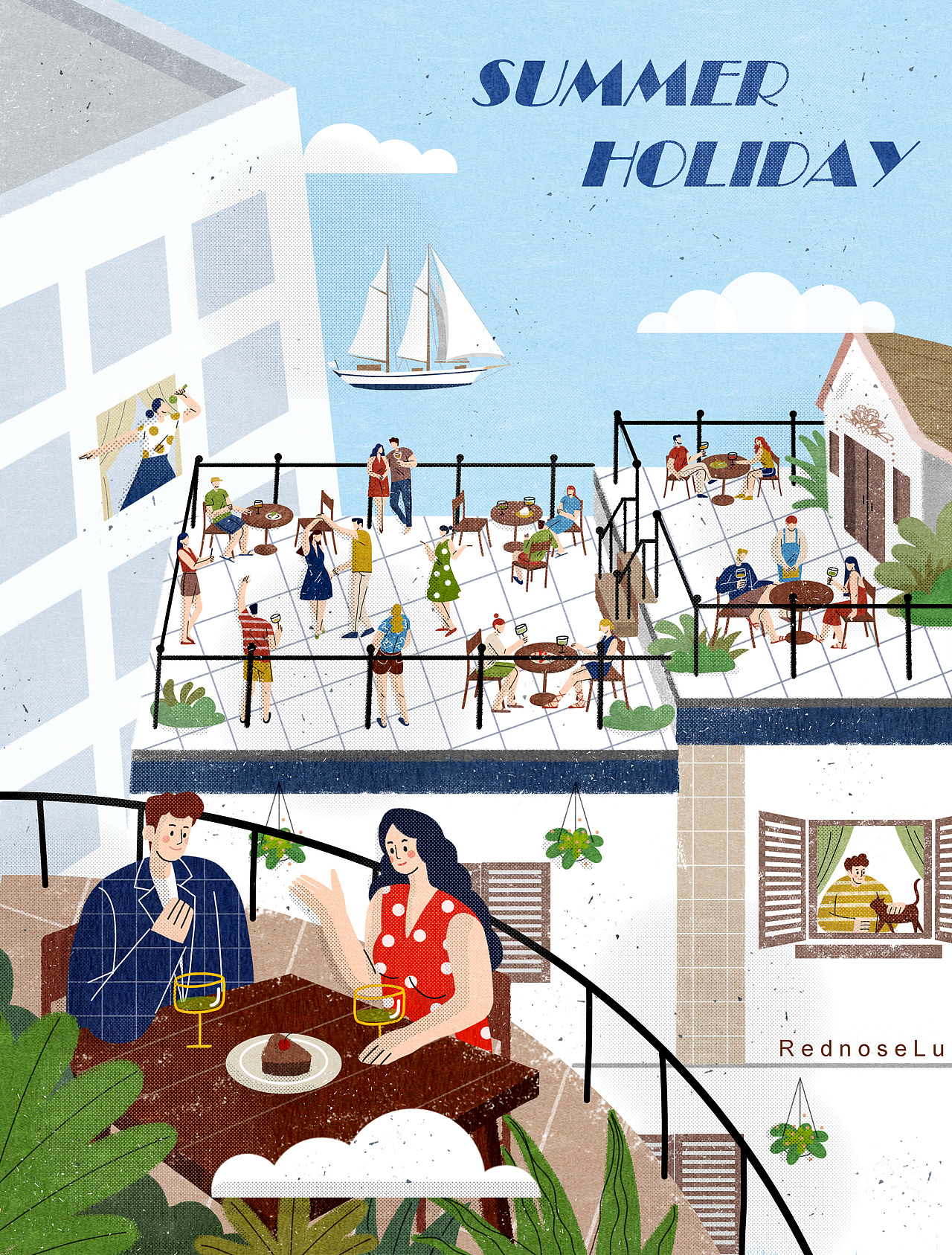 #WOW Summer Holiday（图ZMzEzNTI0Njk2） - 商业插画 - 站酷设计师晒太阳的鹿咂原创素材 - 站酷ZCOOL