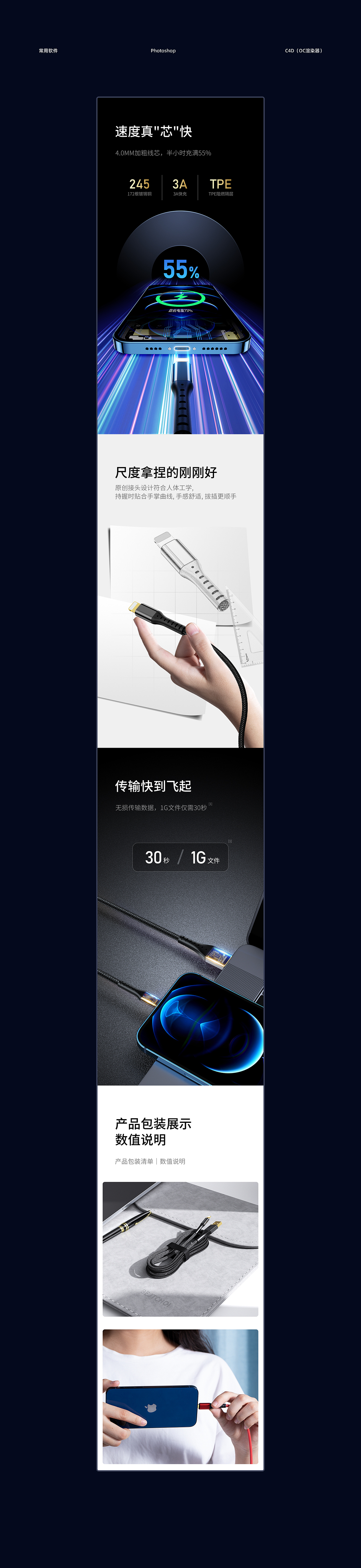 3C数码详情、数据线X2（图ZMzM1Njk2MDk2） - 电商 - 站酷设计师小小年纪小小叽原创素材 - 站酷ZCOOL