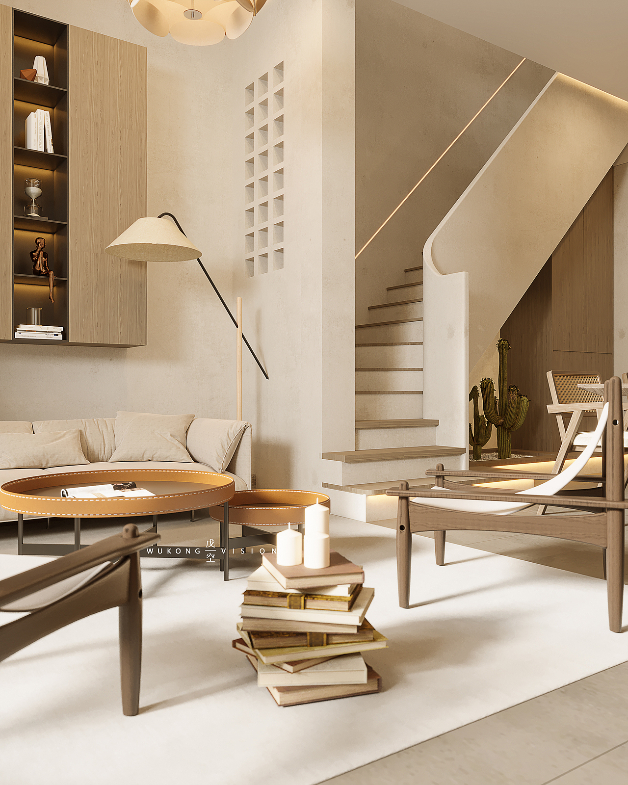 侘寂风 民宿大厅 戊空效果图（图ZMzI1NDk5ODQ4） - 建筑/空间 - 站酷设计师戊空视觉原创素材 - 站酷ZCOOL