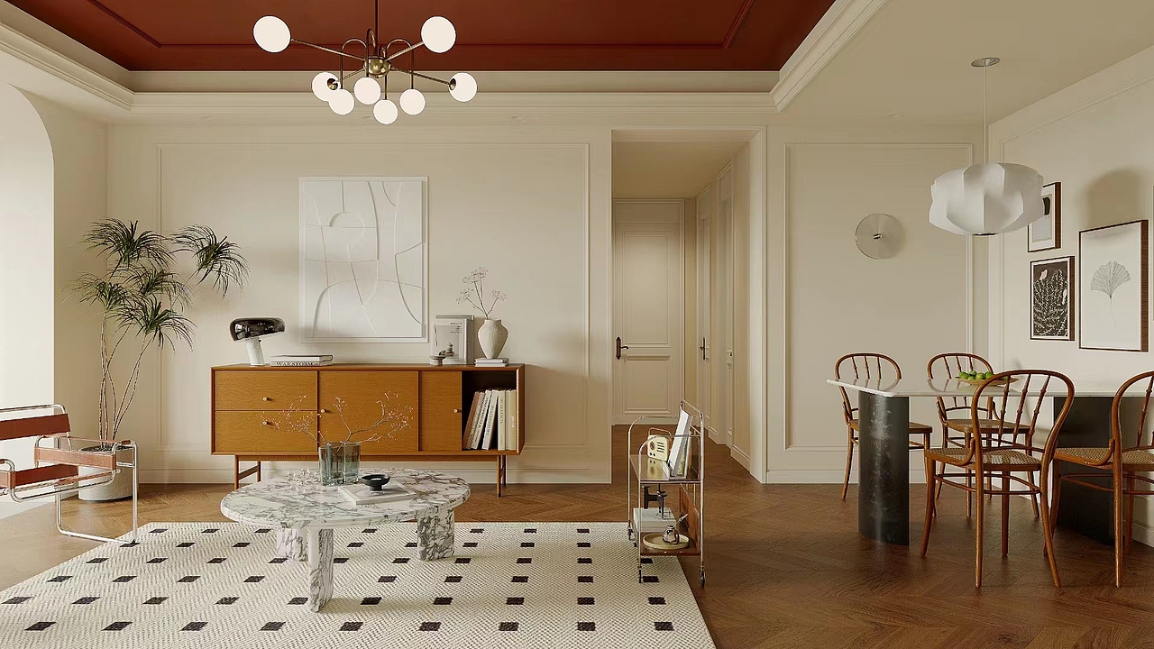 中古风注重空间布局的精致和合理追求空间的和谐和平衡