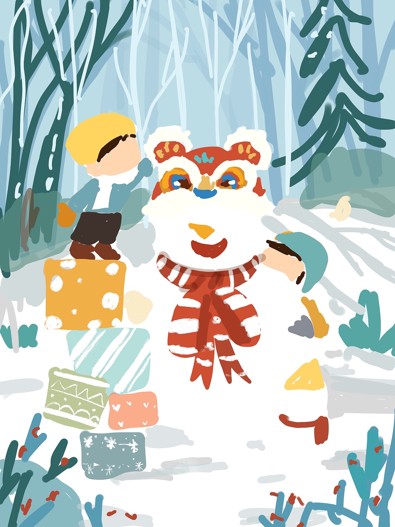 2023的最后一张 堆雪人