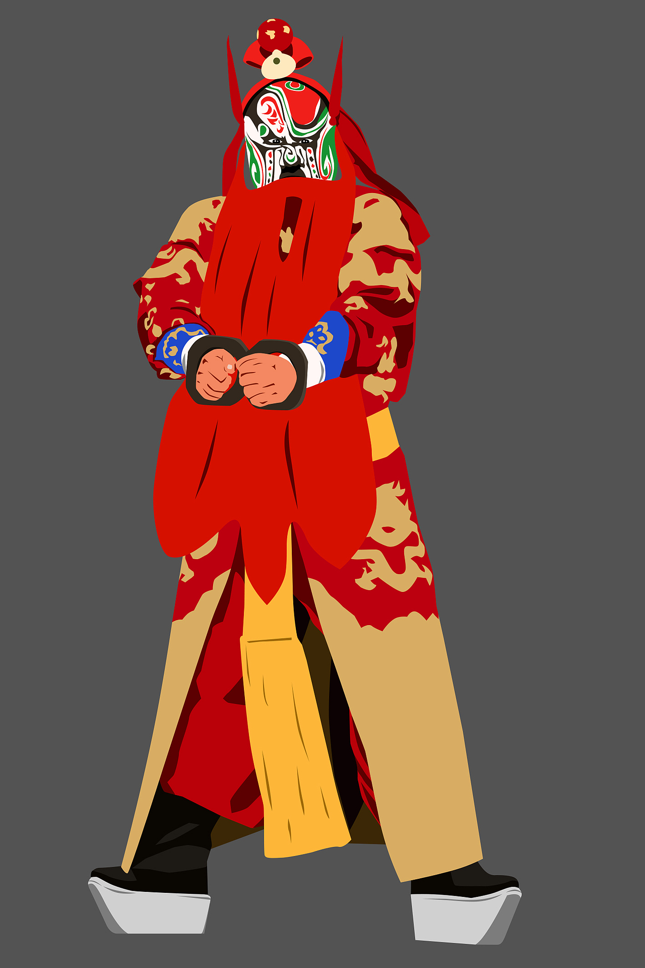 秦腔戏曲插画——斩单童(单童)