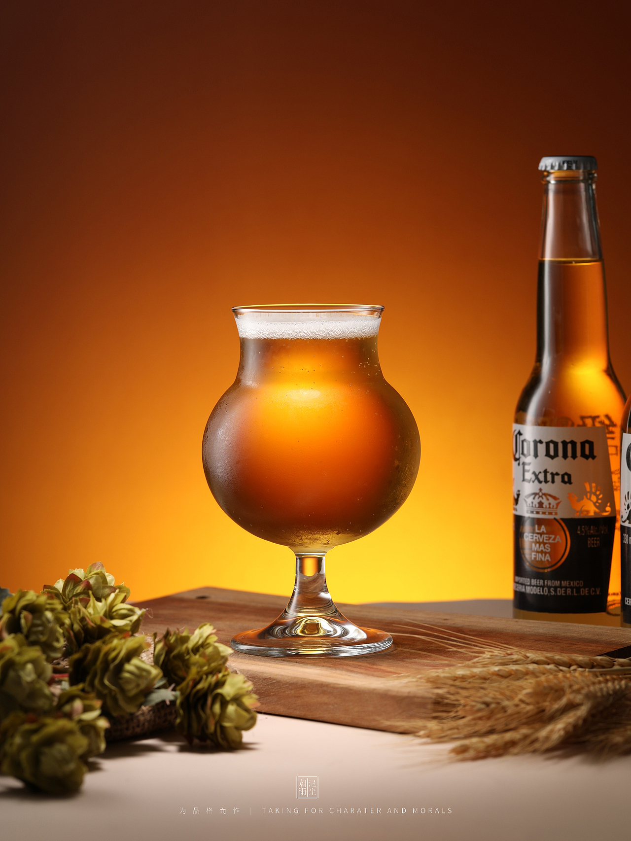 高端玻璃啤酒杯拍摄