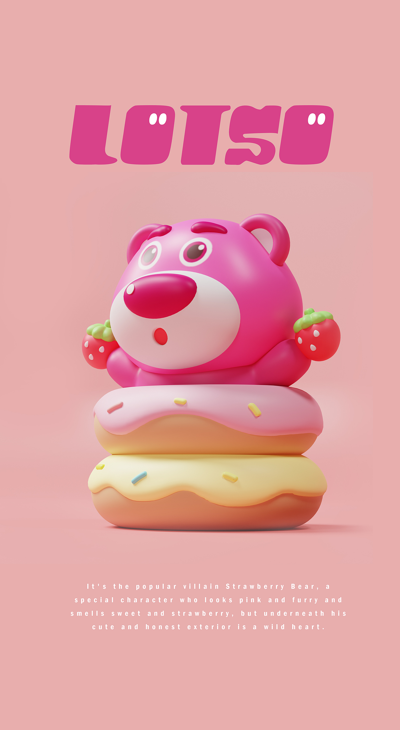 Strawberry Bear-建模-渲染-IP衍生品设计接单中ING