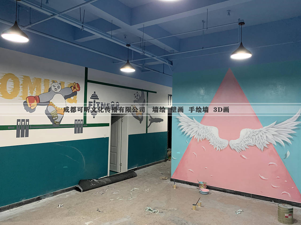 室内墙绘，健身房彩绘（图ZMzAxMTE1MjQw） - 绘画 - 站酷设计师会有时艺术原创素材 - 站酷ZCOOL