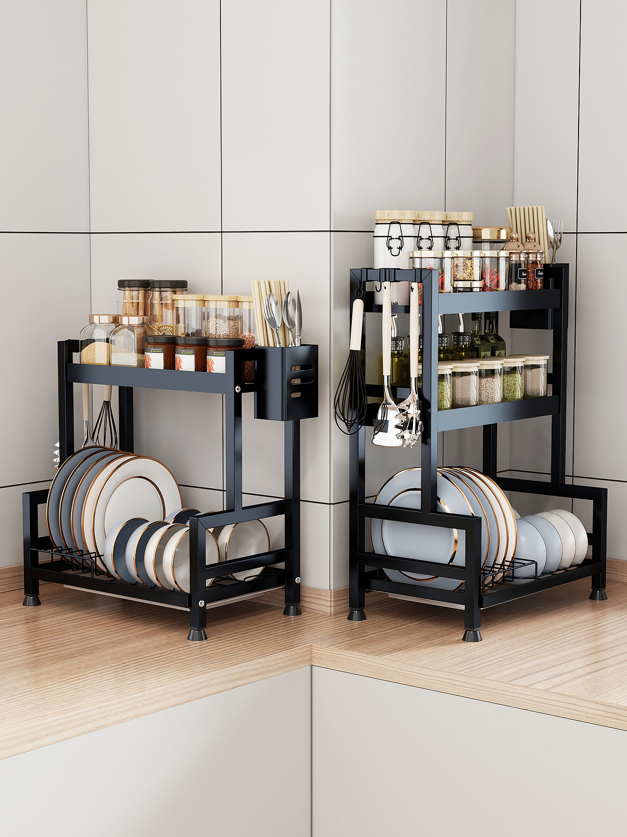 亚马逊厨房置物架建模渲染A+