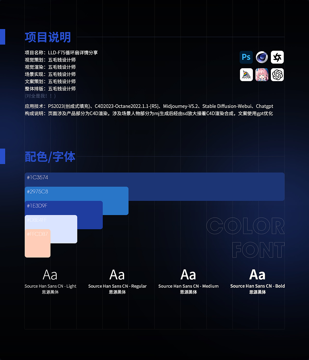 桌面风扇详情页渲染设计-含AIGC