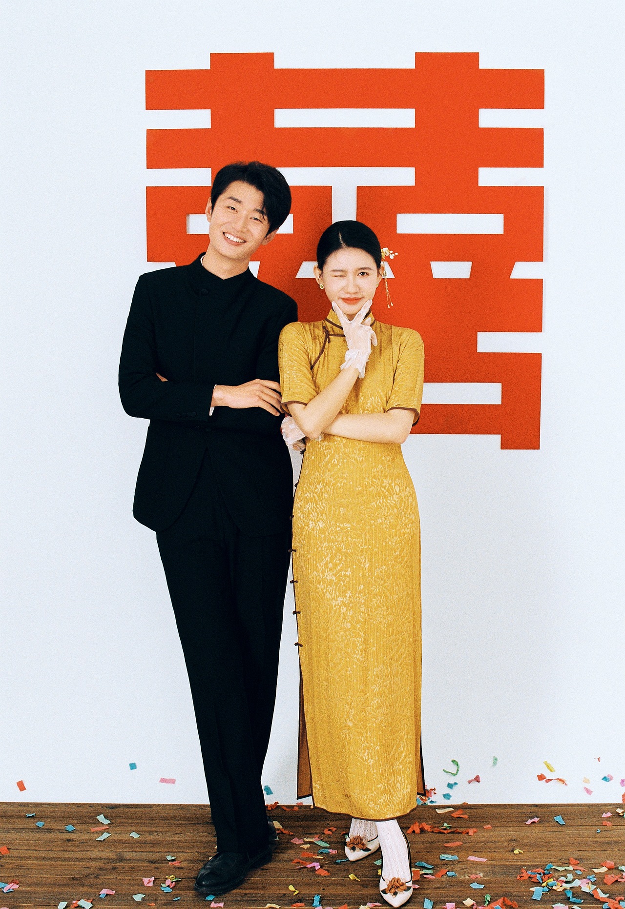 晒一晒我们的喜嫁风中式婚纱照，也太给力了哈