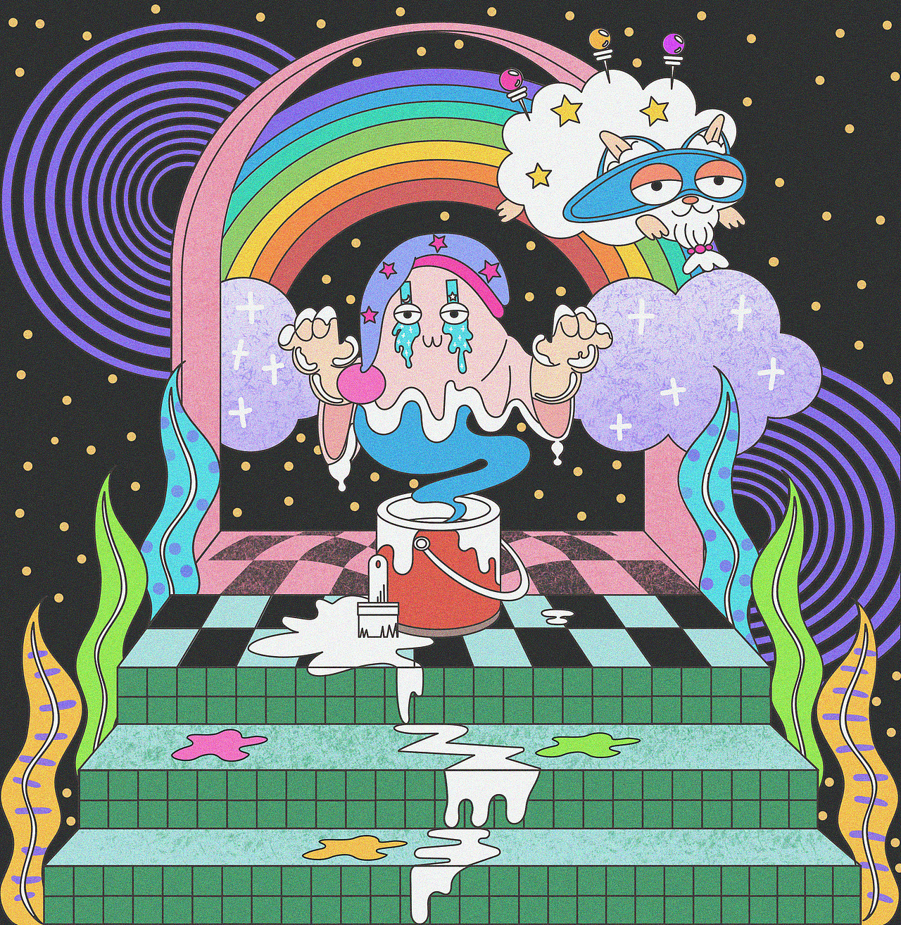 果核宇宙（图ZMjk3ODYxMzky） - 新锐潮流插画 - 站酷设计师小山竹ktll原创素材 - 站酷ZCOOL