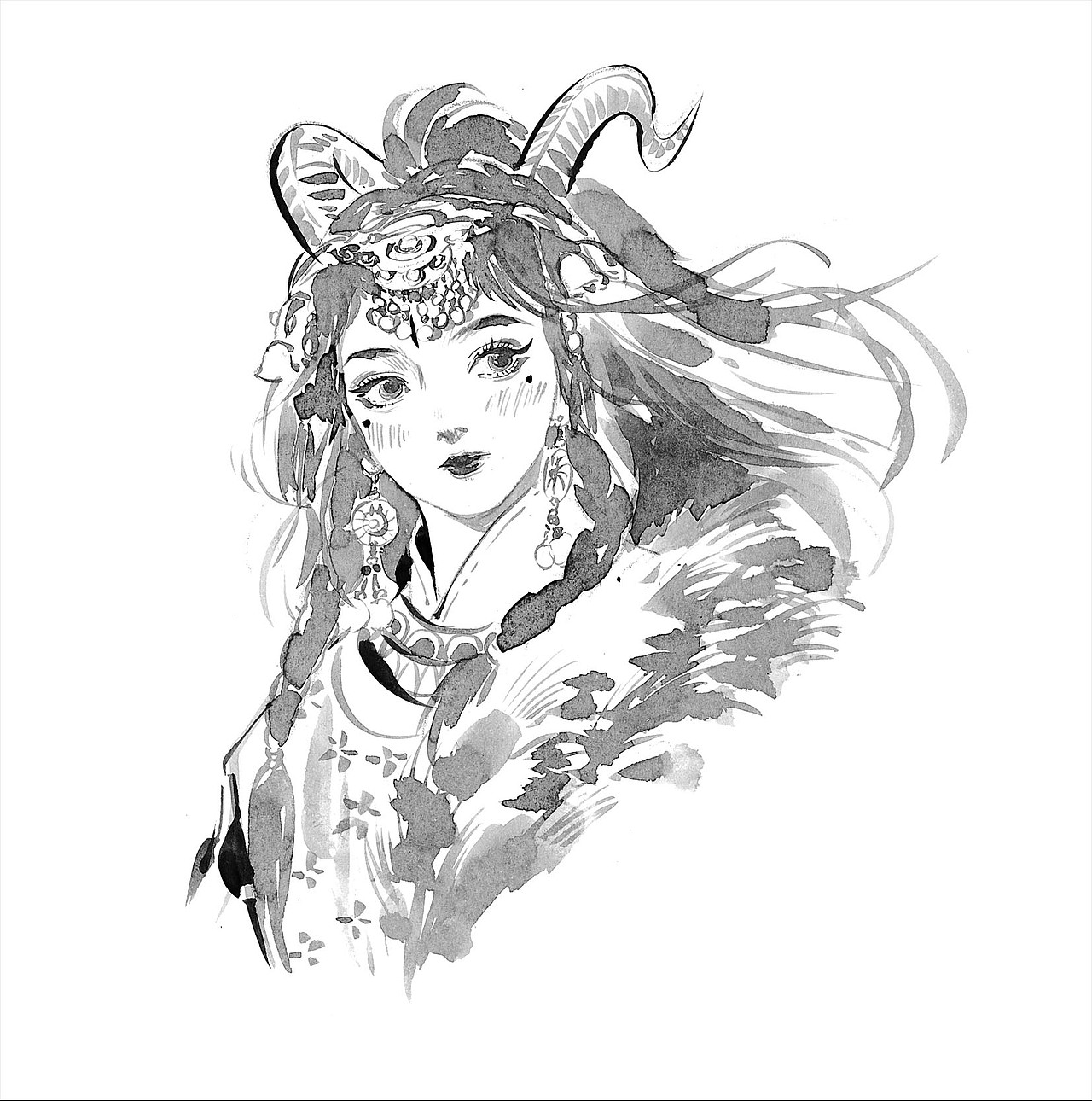 水墨古风签绘（图ZMzQ2OTM0Nzc2） - 艺术插画 - 站酷设计师手绘画师木南原创素材 - 站酷ZCOOL