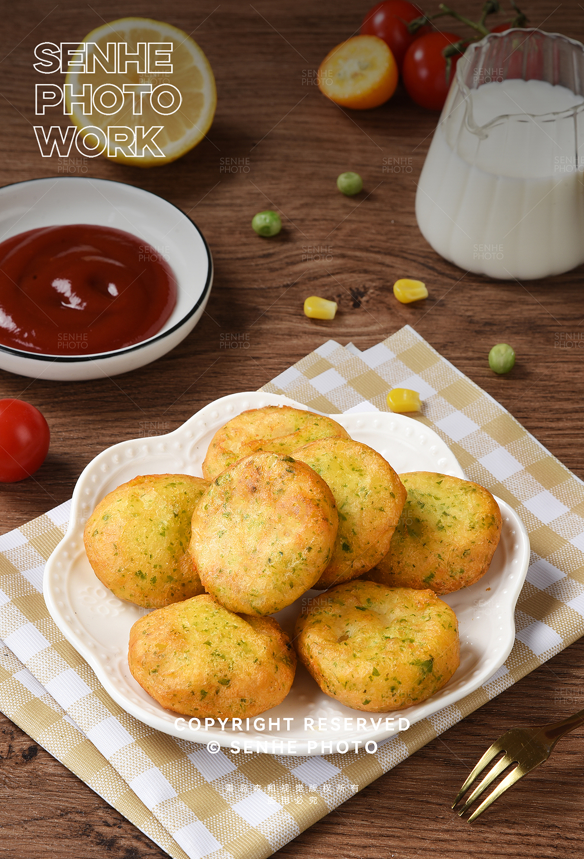 海苔鲜虾饼拍摄