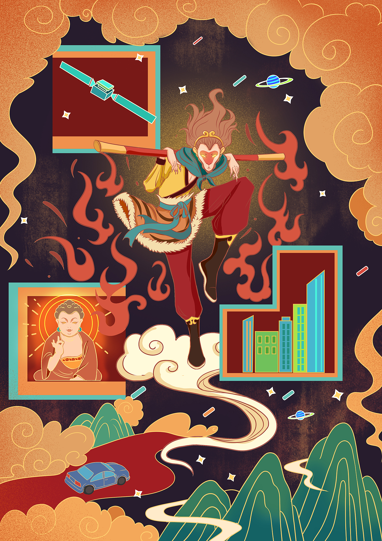 航天文创插画（图ZMjk4MjA5NTcy） - 商业插画 - 站酷设计师熊夭夭JY原创素材 - 站酷ZCOOL