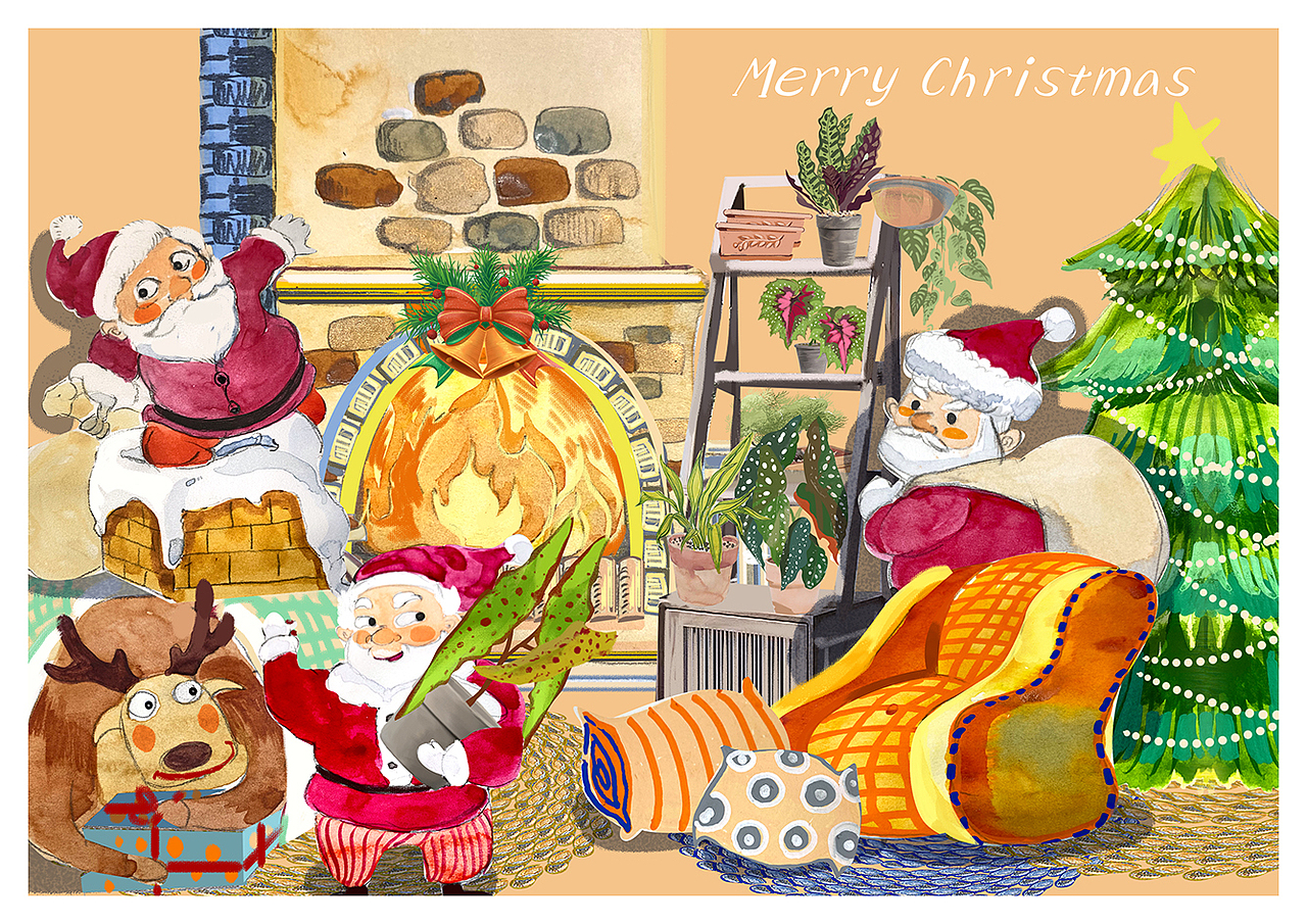 新-扁平插画(圣诞快乐)