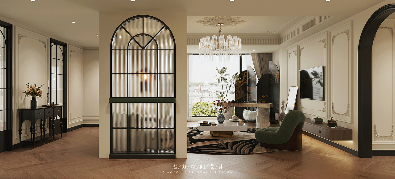 【魔方】义乌•法式复古住宅项目（图ZMzU5MDU4NTk2） - 家装设计 - 站酷设计师魔方空间设计原创素材 - 站酷ZCOOL