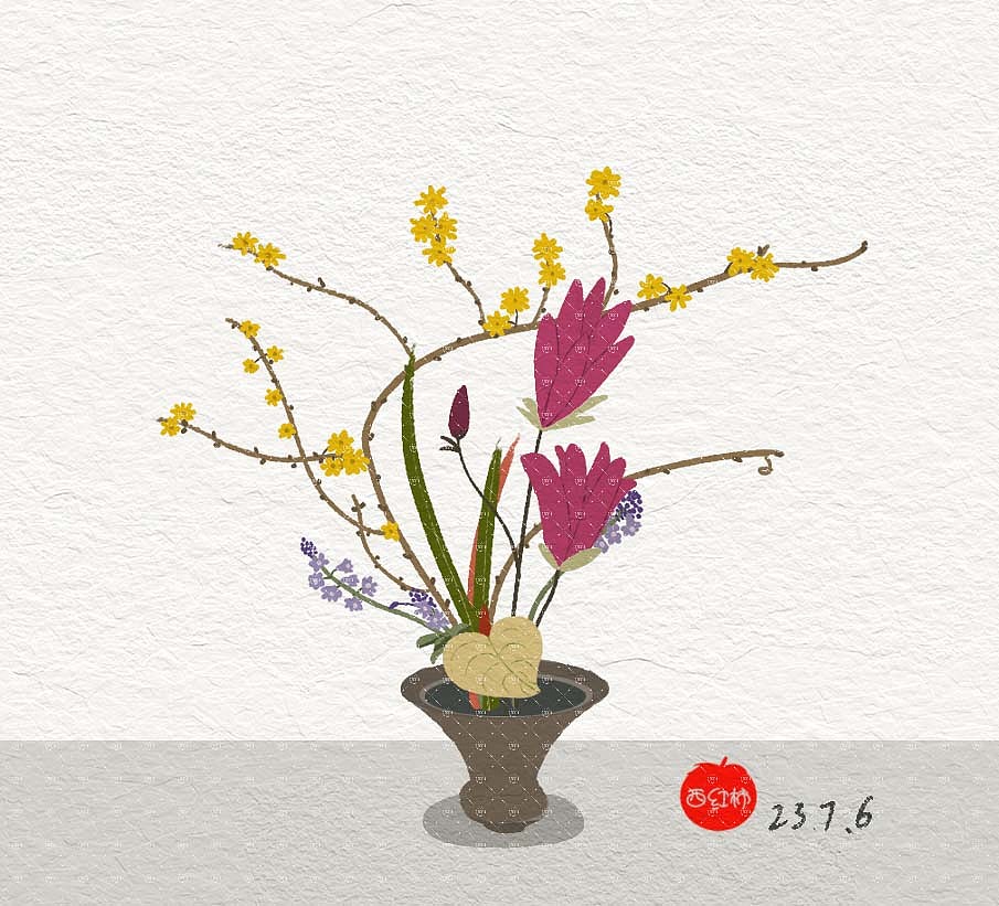 插花 即景（图ZMzY1NDQxMzQ4） - 商业插画 - 站酷设计师西红柿插画原创素材 - 站酷ZCOOL