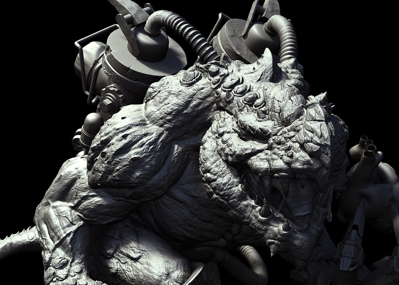 原创 | 3D建模 | 高精度zbrush怪兽建模——救赎（图ZMzI2Mjg5Mjc2） - 人物/生物 - 站酷设计师SHAN_与杉原创素材 - 站酷ZCOOL