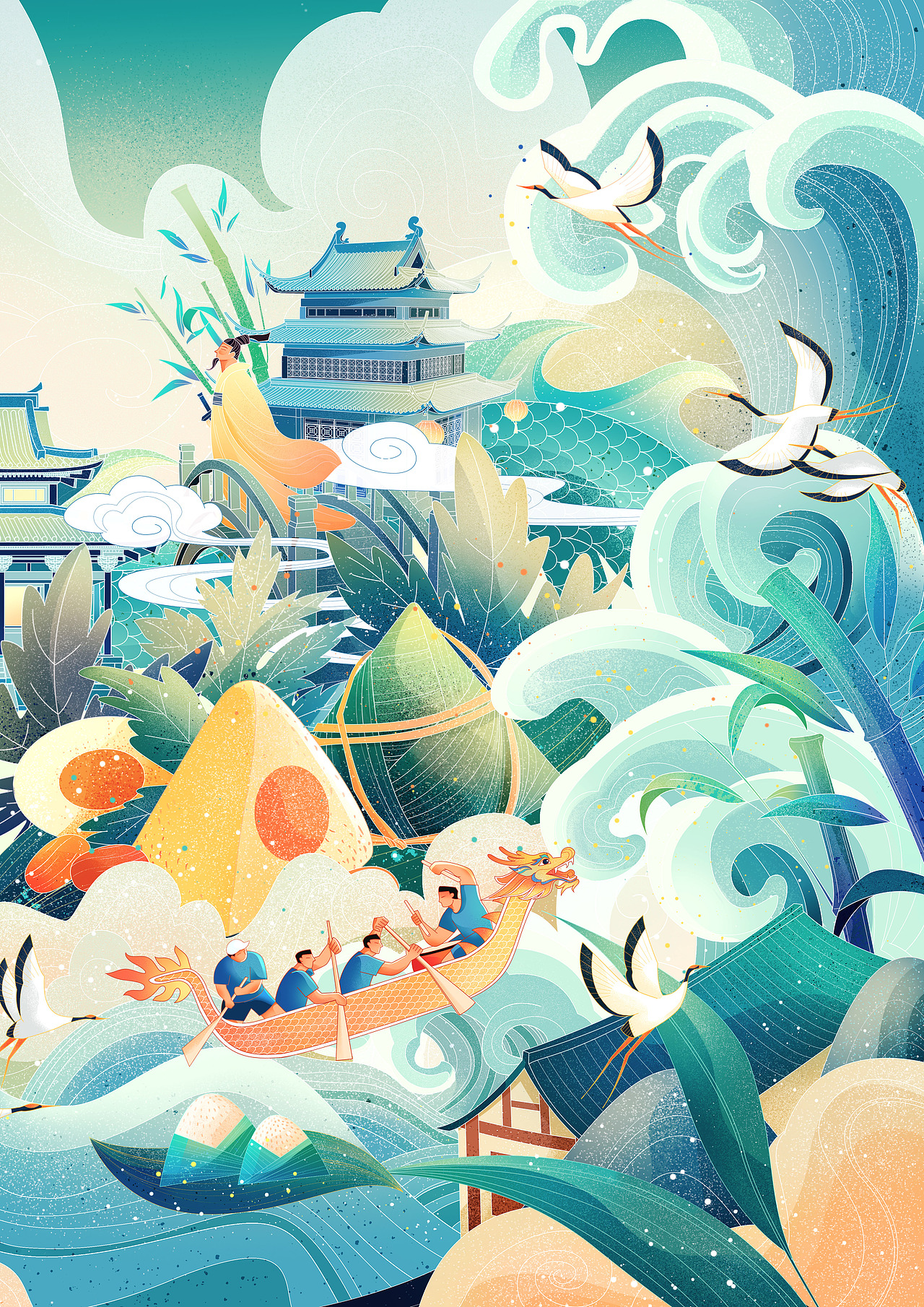 端午节主题插画丨粽享端午2022（图ZMzAyNTE4ODgw） - 商业插画 - 站酷设计师琉璃LLEE原创素材 - 站酷ZCOOL