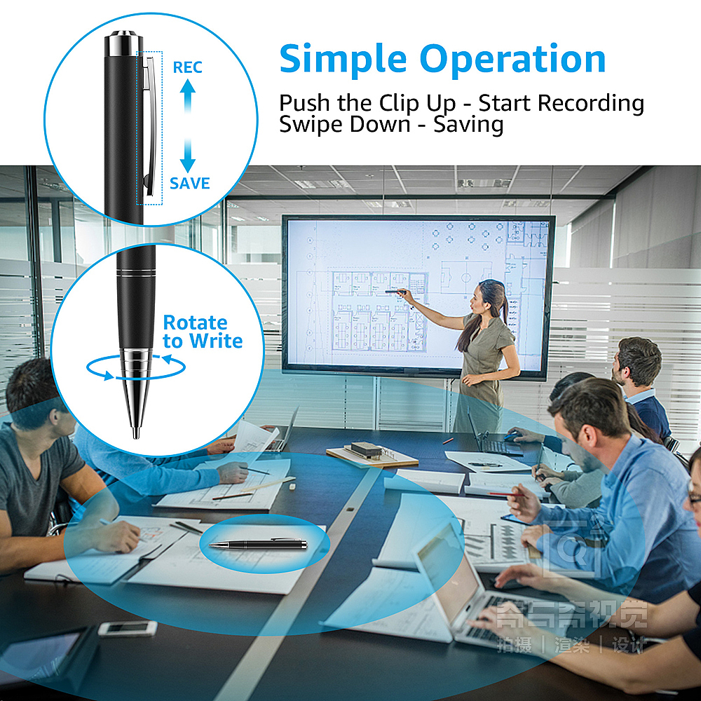 亚马逊产品建模渲染 录音笔亚马逊主图设计