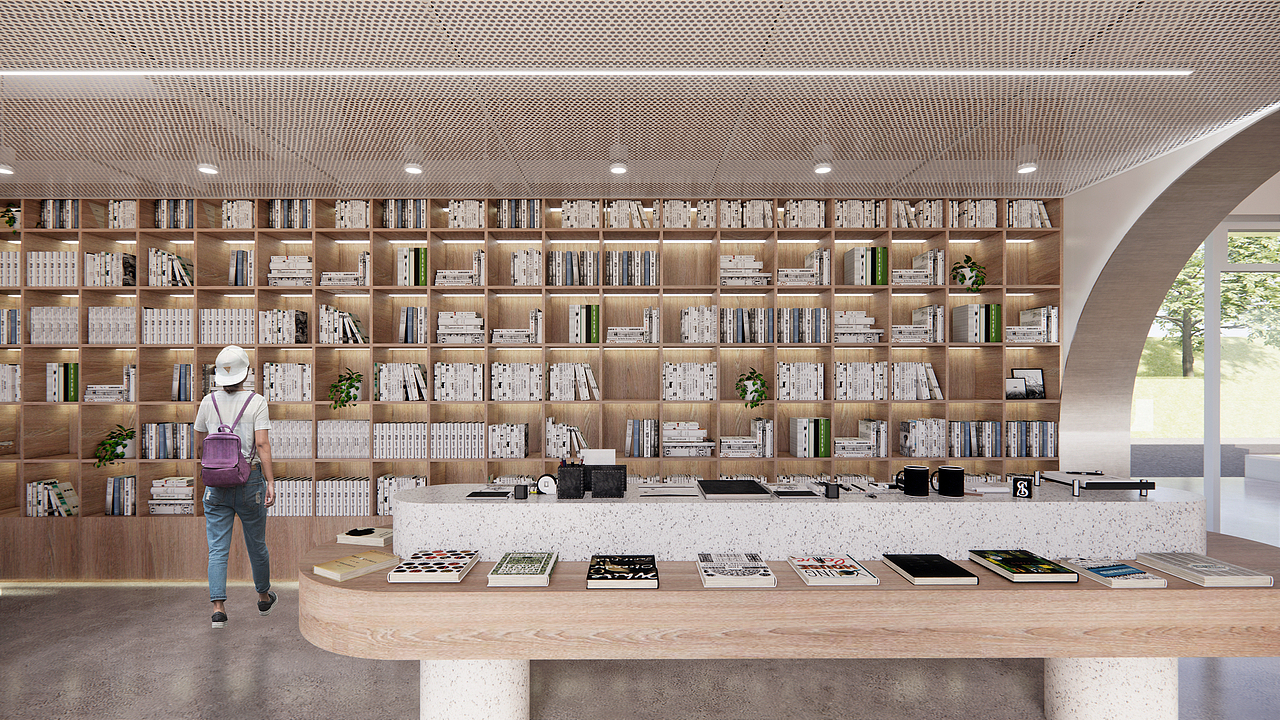 网红打卡地——公园内咖啡书吧设计