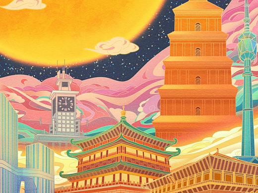 古今长安月*共照一乡人