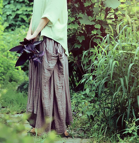 韵文原创设计 半身裙 感觉很旧的老棉布 鎏金