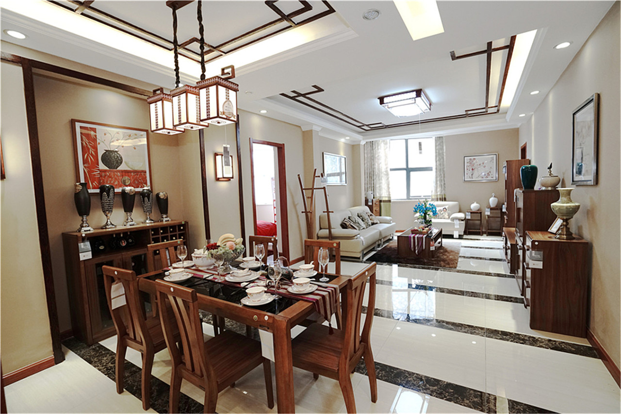 【西安盛腾家装】新中式风格-样板间装修效果图