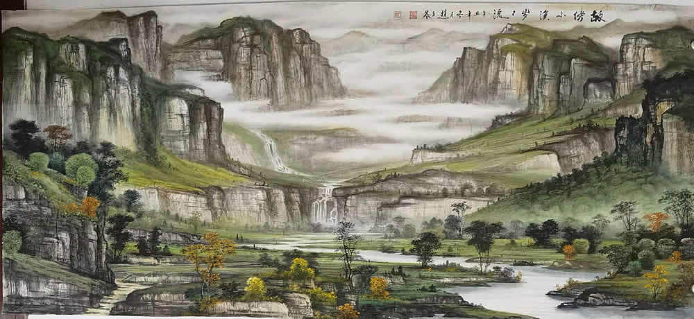画家赵立基山水画作品赏析（图ZMjkyMjQxNjky） - 绘画 - 站酷设计师易阁字画网张小克原创素材 - 站酷ZCOOL