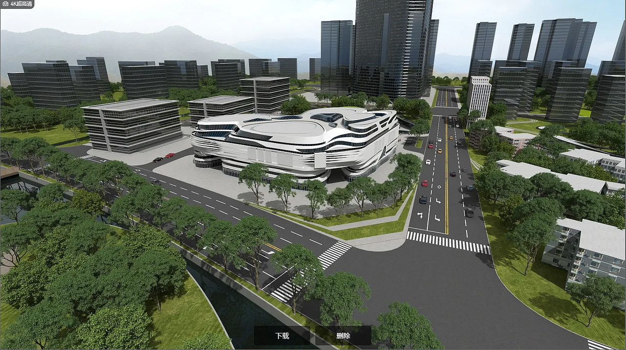 中心商业区建筑场景渲染（图ZMjY2ODgzNTMy） - 建筑设计 - 站酷设计师模袋云建筑云平台原创素材 - 站酷ZCOOL