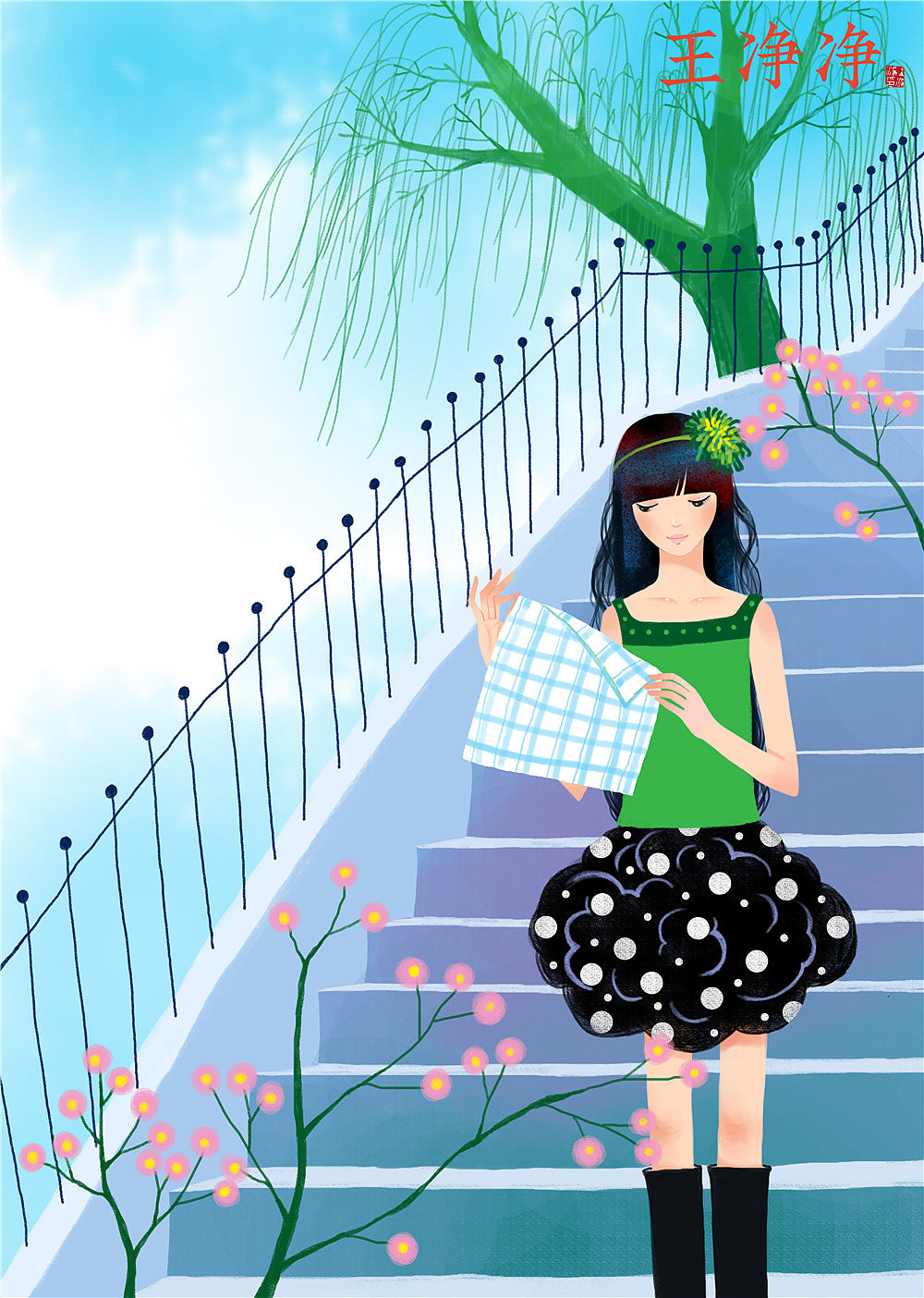 唯美人物插画-女孩插画系列