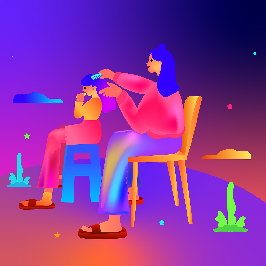 《我和女儿的日常》原创插画走一波