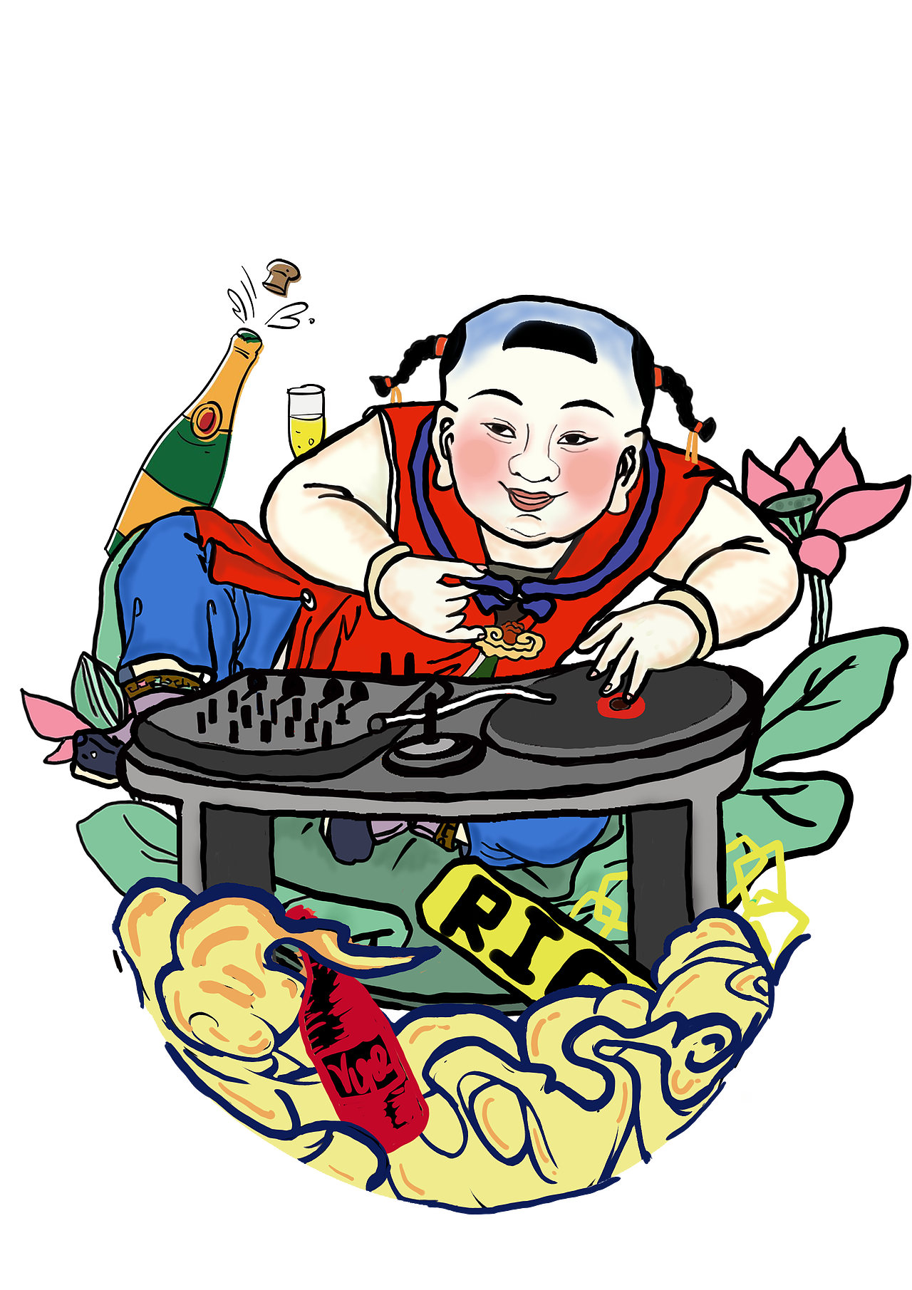 潮流娃仔杨柳青年画娃娃文创产品设计