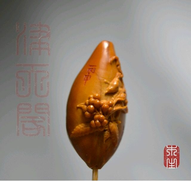 橄榄核雕宋画小品