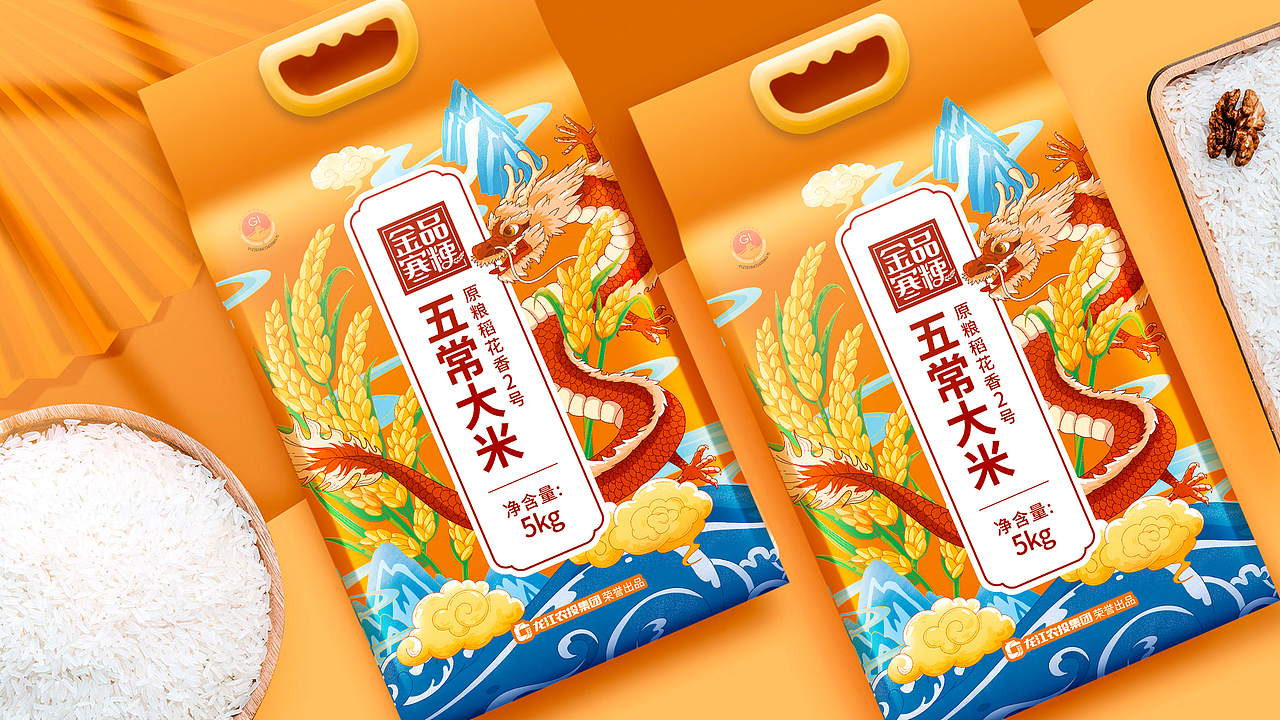 龙江农投金品寒粳线上大米包装设计（图ZMjkyNDg0NzQw） - 包装 - 站酷设计师凌晨五点碰面原创素材 - 站酷ZCOOL