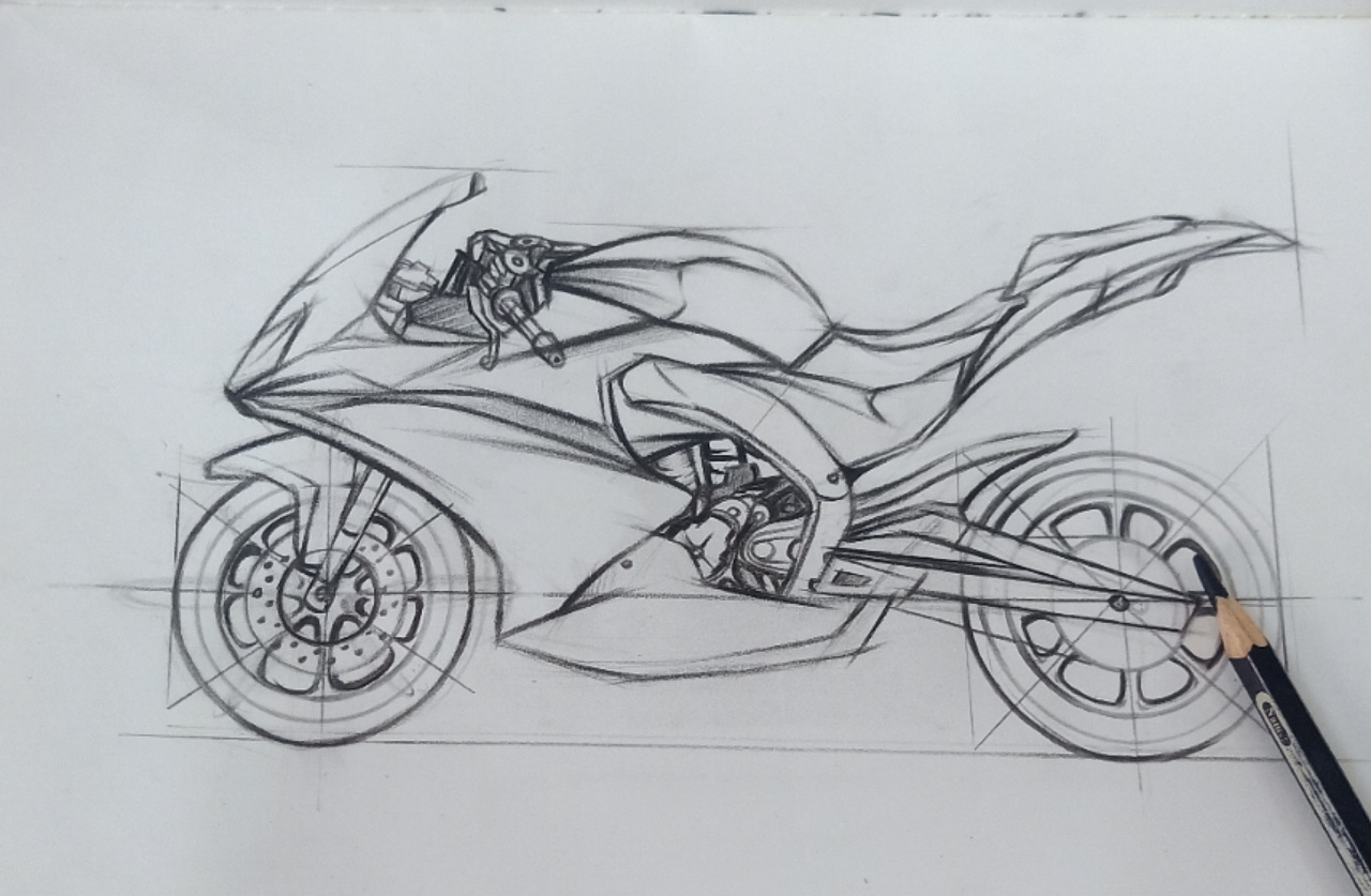 摩托车产品手绘
