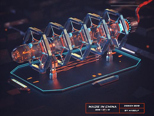 C4D-Cyber device 能量装置设计
