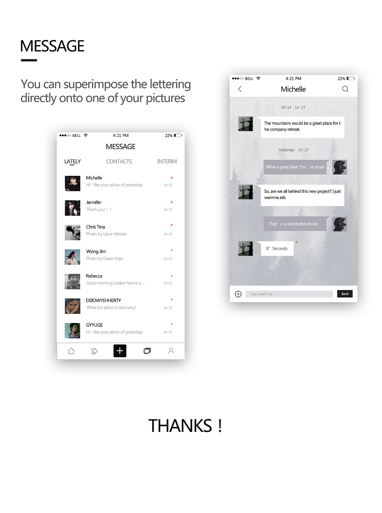 照片分享类app界面