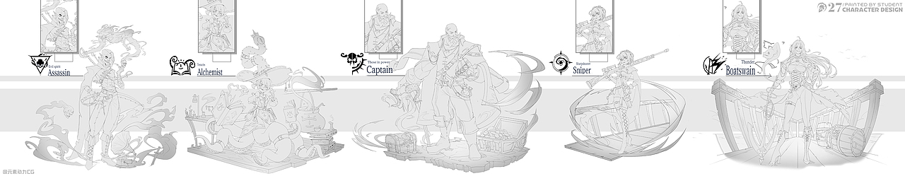 元素动力 | 学员角色设计小稿作业vol.I（图ZMjU5MjUxNDM2） - 创作习作 - 站酷设计师元素动力CG原创素材 - 站酷ZCOOL