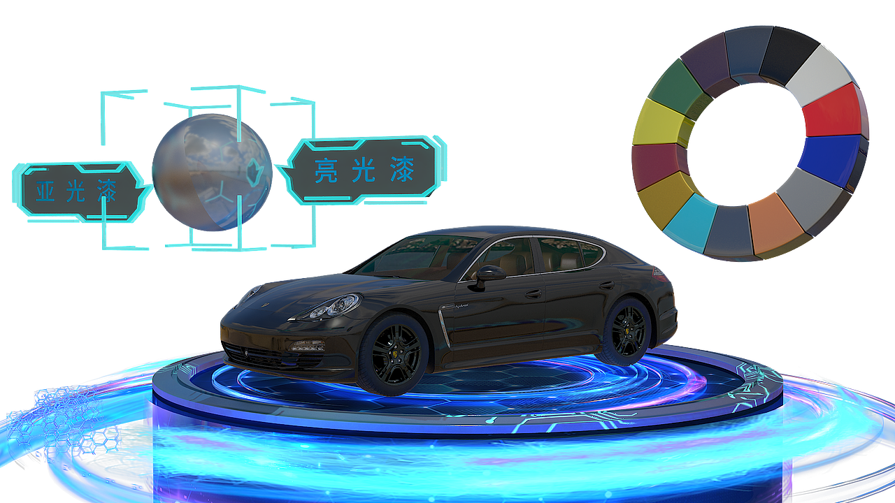 三维动画展示3D立体UI类型汽车app宣传用视频